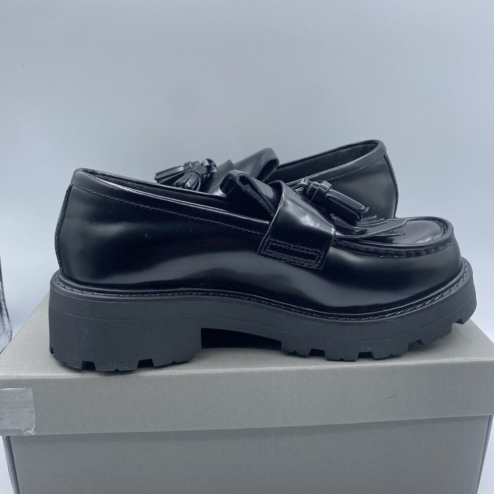 Vagabond Cosmo 2.0 Loafers Women 9 EU 39 Black Tassel Shoes Chunky Sole Boho NWB - Picture 9 of 15